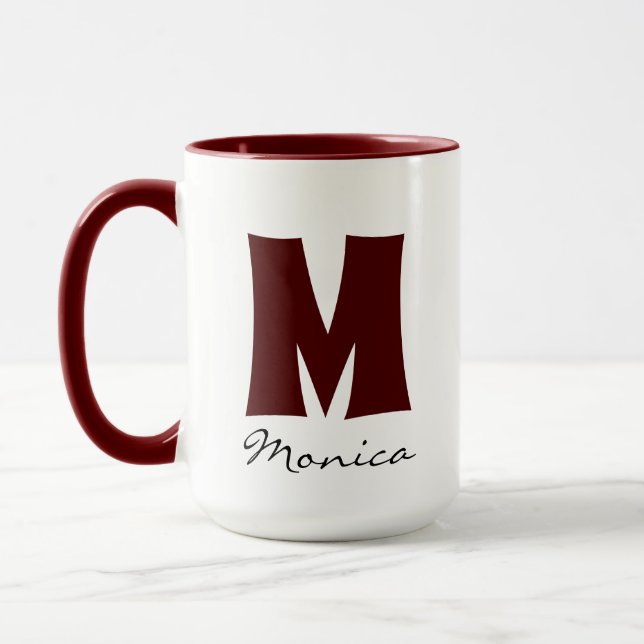 Big Mug | Grosse Mug | Monogramme de nom personnal (Gauche)