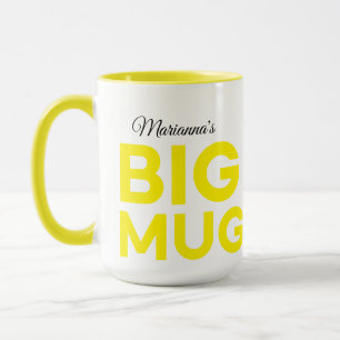 Big Mug jaune   Grosse Mug   Nom personnalisé du s