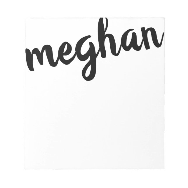Big Name Black Personalized Notepad (Front)