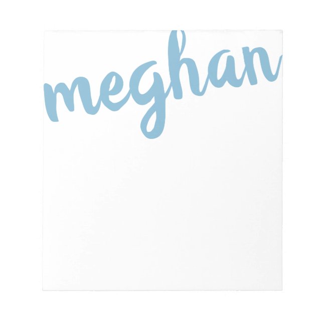 Big Name Light Blue Personalized Notepad (Front)
