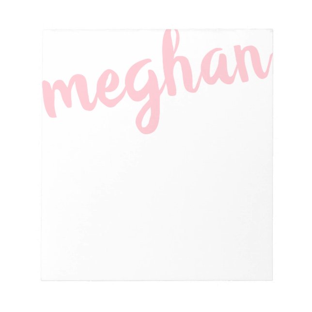 Big Name Light Pink Personalized Notepad (Front)