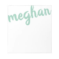 Big Name Mint Green Personalized Notepad