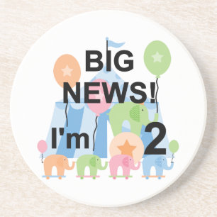 Big News Circus 2nd Birthday T-shirts and Gifts Coaster