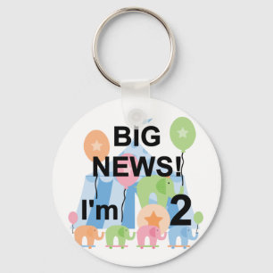 Big News Circus 2nd Birthday T-shirts and Gifts Keychain