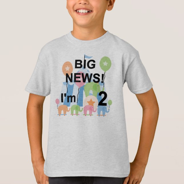 Big News Circus 2nd Birthday T-shirts et cadeaux (Devant)