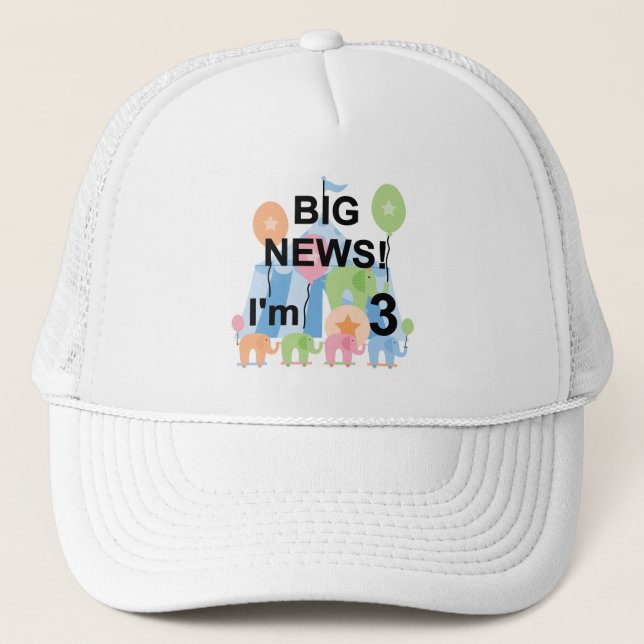 Big News Circus 3rd Birthday Tshirts and Gifts Trucker Hat (Front)