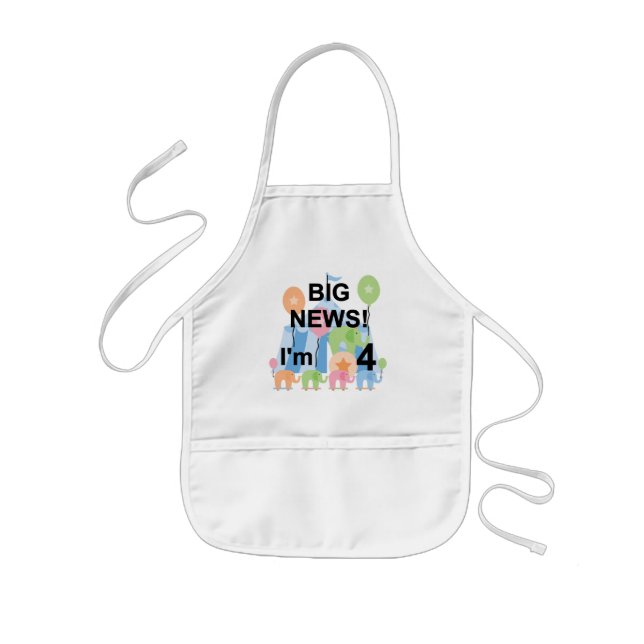 Big News Circus 4th Birthday T shirts and Gifts Kids Apron (Front)