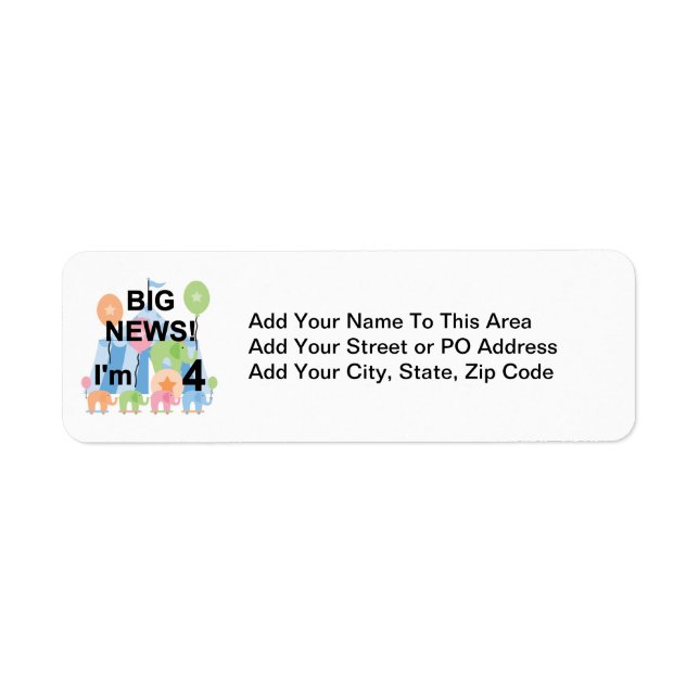 Big News Circus 4th Birthday T-shirts et cadeaux (Devant)