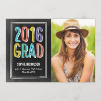 Big News Graduation Announcement Invitation Chalk