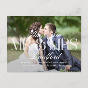 Big News Wedding Announcement - White Postcard
