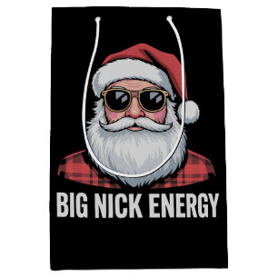Big Nick Energy Christmas Santa Sunglasses Xmas Medium Gift Bag