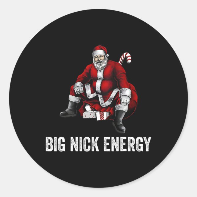Big Nick Energy Fun Santa Christmas 3  Classic Round Sticker (Front)