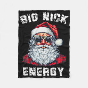 Big Nick Energy Fun Santa Christmas 4 Fleece Blanket
