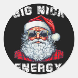 Big Nick Energy Funny Santa Christmas _1 Classic Round Sticker