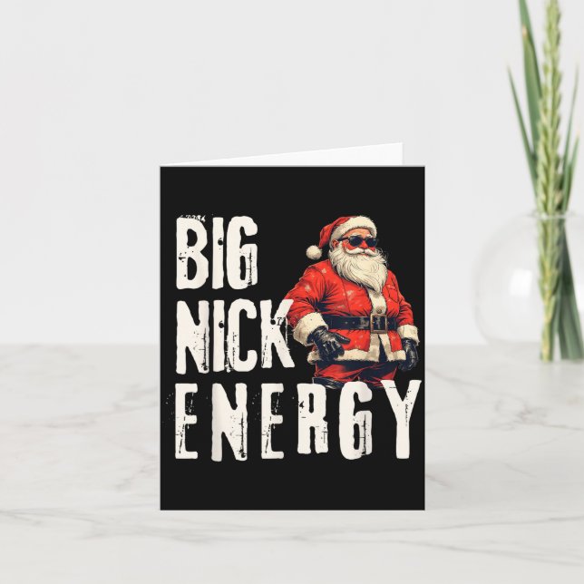 Big Nick Energy Funny Santa Christmas  Card (Front)