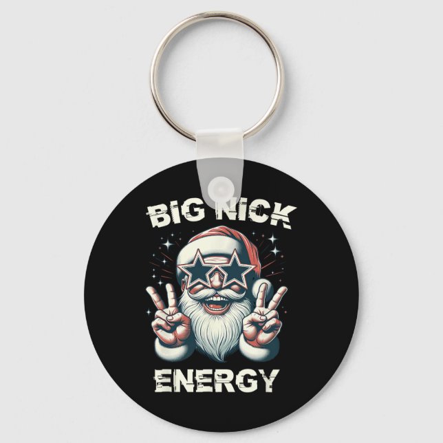 Big Nick Energy Funny Santa Christmas  Keychain (Front)