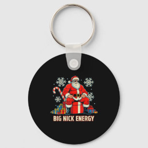 Big Nick Energy Funny Santa Christmas Vintage Keychain