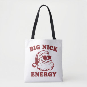 Big Nick Energy Funny Santa Christmas Vintage Tote Bag