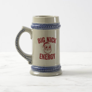 Big Nick Energy Funny Santa Rude Christmas Joke Beer Stein