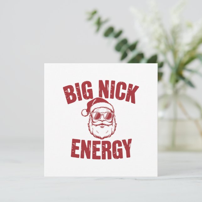 Big Nick Energy Funny Santa Rude Christmas Joke  Holiday Card (Standing Front)