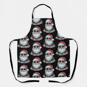 Big Nick Energy Funny Santa Sunglasses Christmas Apron
