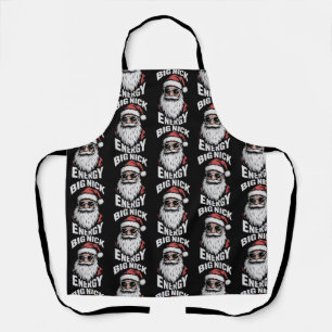 Big Nick Energy Funny Santa Sunglasses Christmas  Apron