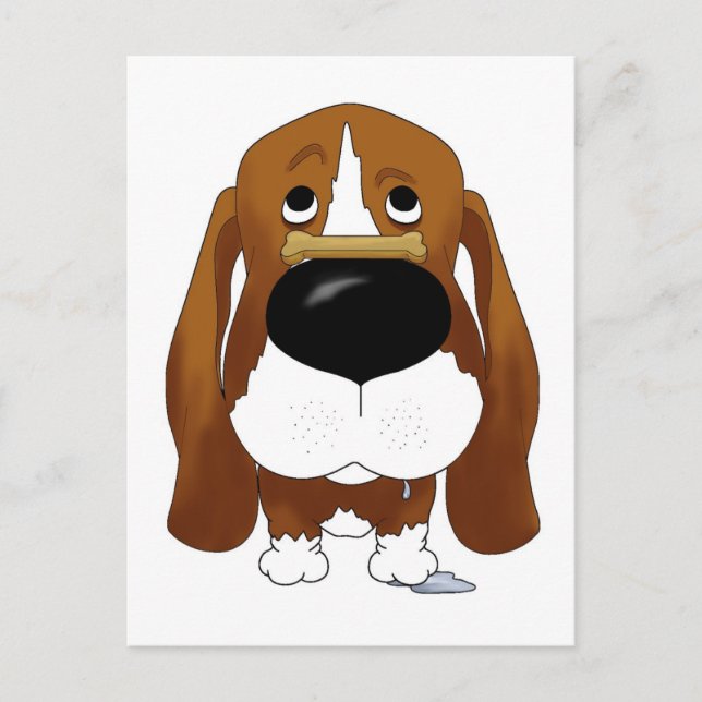Big Nose Basset Hound Post Cards (Front)