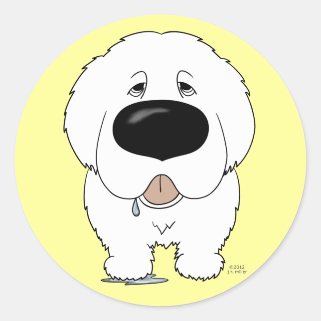 Big Nose Great Pyrenees Classic Round Sticker (Front)