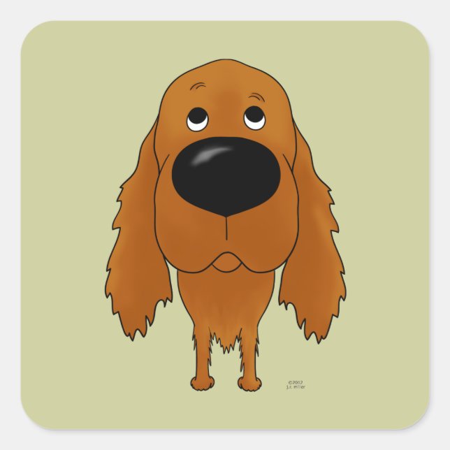 Big Nose Irish Setter Square Sticker (Front)