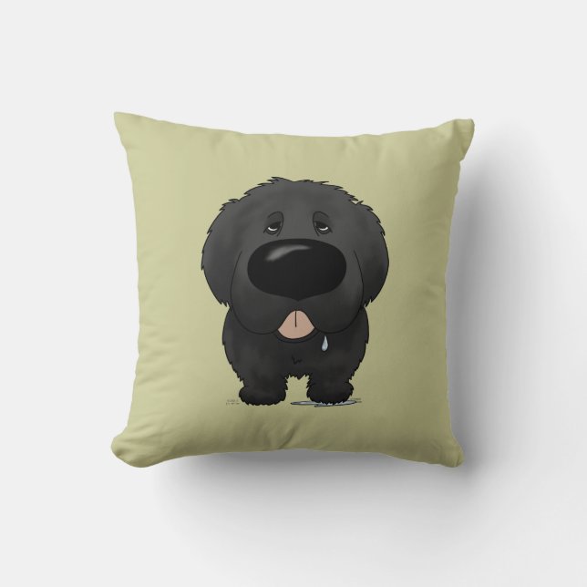 Big Nose Newfie Throw Pillow (Front)