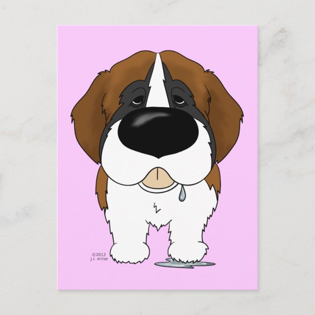 Big Nose Saint Bernard Postcard (Front)