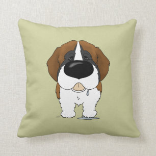 Big Nose Saint Bernard Throw Pillow