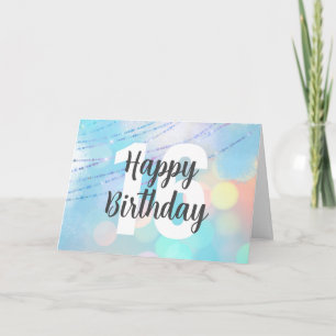 Big Number Bokeh Birthday Cards