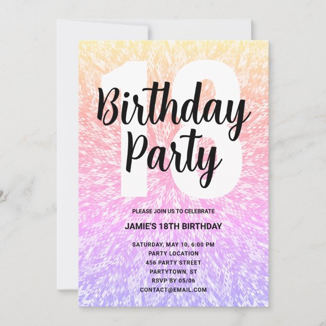 Big Number Mandala Birthday Party Invitation (Front)