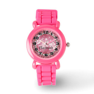 Big Numbers Glitz Glam Bling Glitter Pink Watch