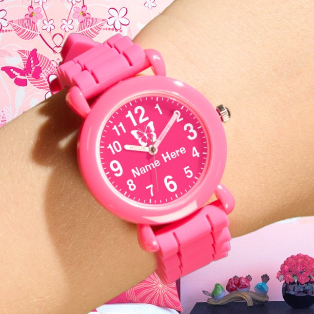Big Numbers Personalized Girls Watches with NAME (Big Number Watch for Girls. Girls Watch with Name. Personalized Watches for Girls. Pink Wrist Watch.)