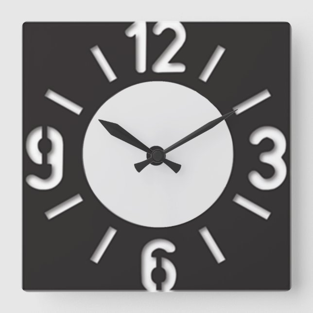 Big Numbers Stencil Wall Clock (Front)