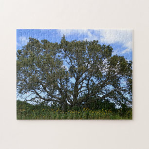 Big Oak Tree Meadow and Sunflowers Puzzle