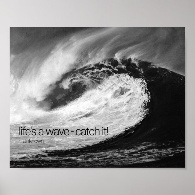 Big Ocean Wave Motivational Poster (Front)