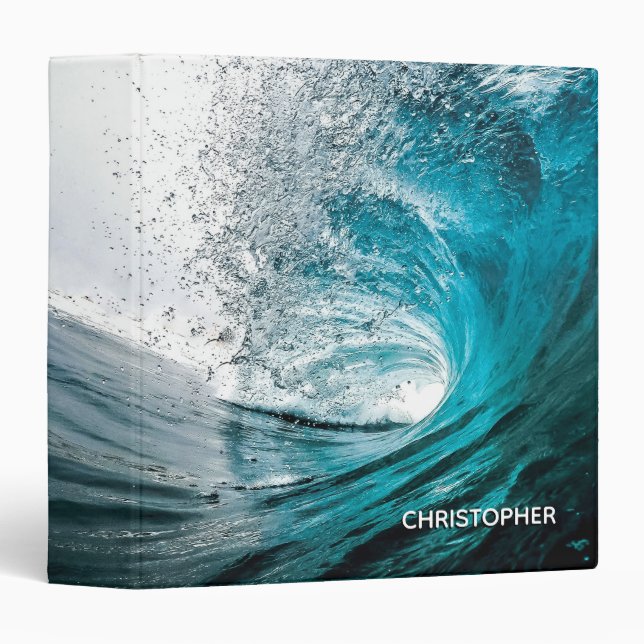 Big Ocean Wave Splash to Add your Name Binder (Front/Spine)