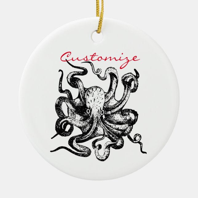 Big octopus Thunder_Cove Ceramic Ornament (Front)