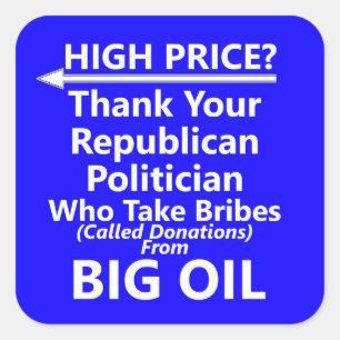 Big Oil Gas Pump Square Sticker