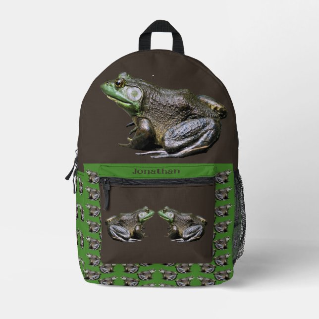Big Old Bullfrog Animal Personalized Printed Backpack (Front)