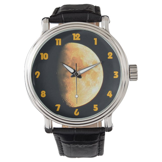 Big Old Moon Fat Orange Numbers wam Watch (Front)