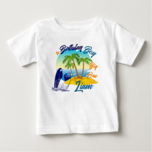 Big One Birthday Boy Beach Theme Personalized Name Baby T-Shirt