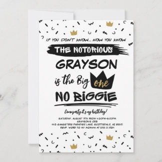 BIG One Notorious First Birthday Invitation