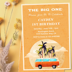 Big One Surf Beach 1er anniversaire Invitation