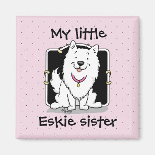 Big or Little Sister American Eskimo Dog - Eskie Magnet