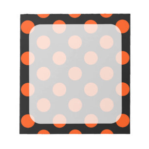 Big Orange Dots on Black Notepad