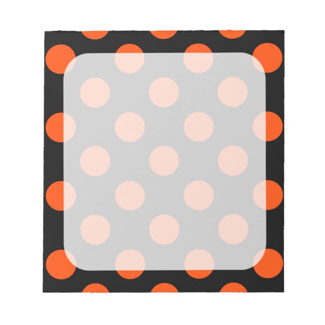 Big Orange Dots on Black Notepad (Front)